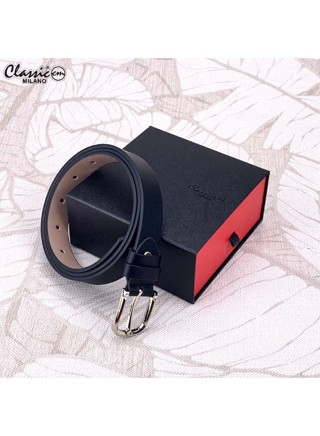 Classic Milano Women's Belt with Gift Box | Faux Leather Ladies Belt for Dresses, Jeans & Gowns | Stylish Womens Belt | Adjustable Girls Belt | Belt for Women with Elegant Buckle - Image 5